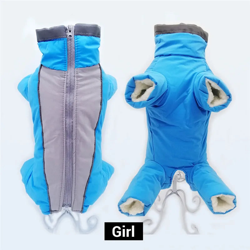 Waterproof Winter Dog Jumpsuit – Warm Reflective Coat for Small Dogs