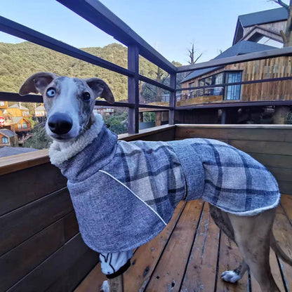 Plaid Winter Dog Jacket – Reflective & Windproof