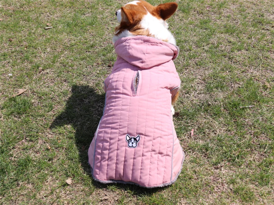 Thick Fleece Winter Dog Jacket – Reflective & Adjustable Coat