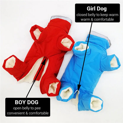 Waterproof Winter Dog Jumpsuit – Warm Reflective Coat for Small Dogs