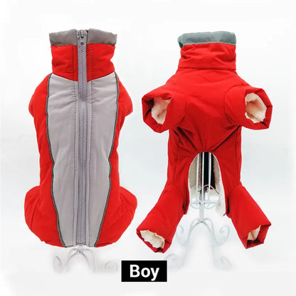 Waterproof Winter Dog Jumpsuit – Warm Reflective Coat for Small Dogs
