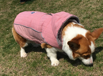 Thick Fleece Winter Dog Jacket – Reflective & Adjustable Coat