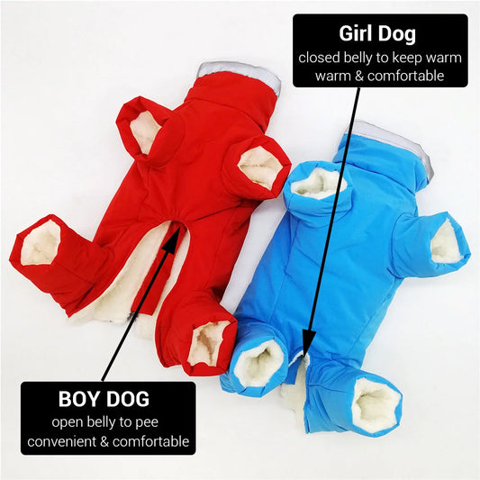 Waterproof Winter Dog Jumpsuit – Warm Reflective Coat for Small Dogs