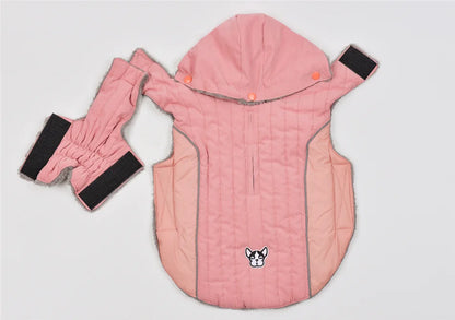 Thick Fleece Winter Dog Jacket – Reflective & Adjustable Coat