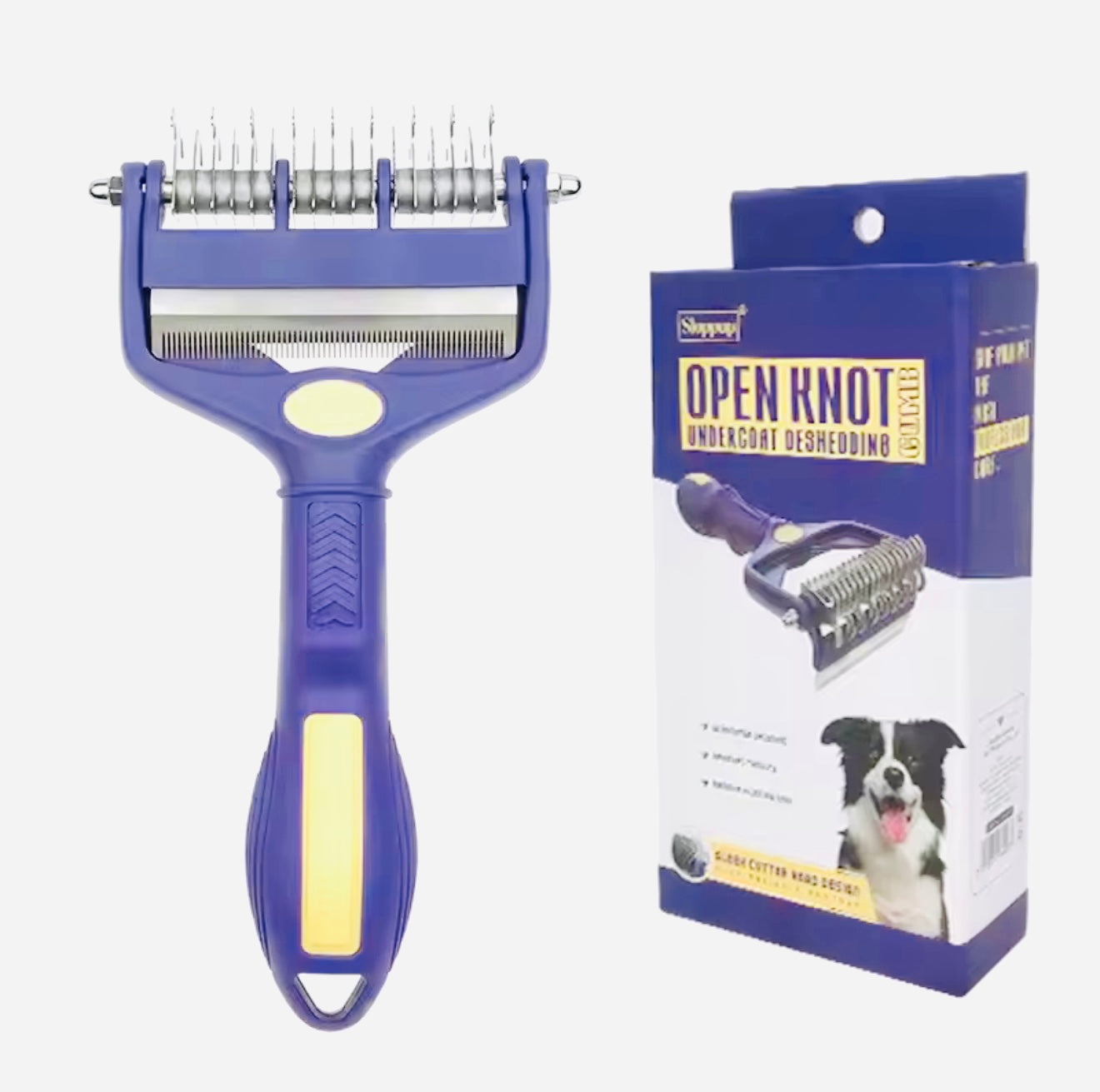 3-in-1 Pet Grooming Brush – Deshedding & Dematting Comb