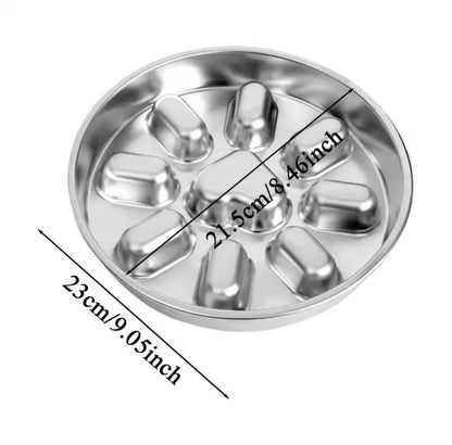 Stainless Steel Slow Feeder Dog Bowl – Non-Slip, Large Capacity