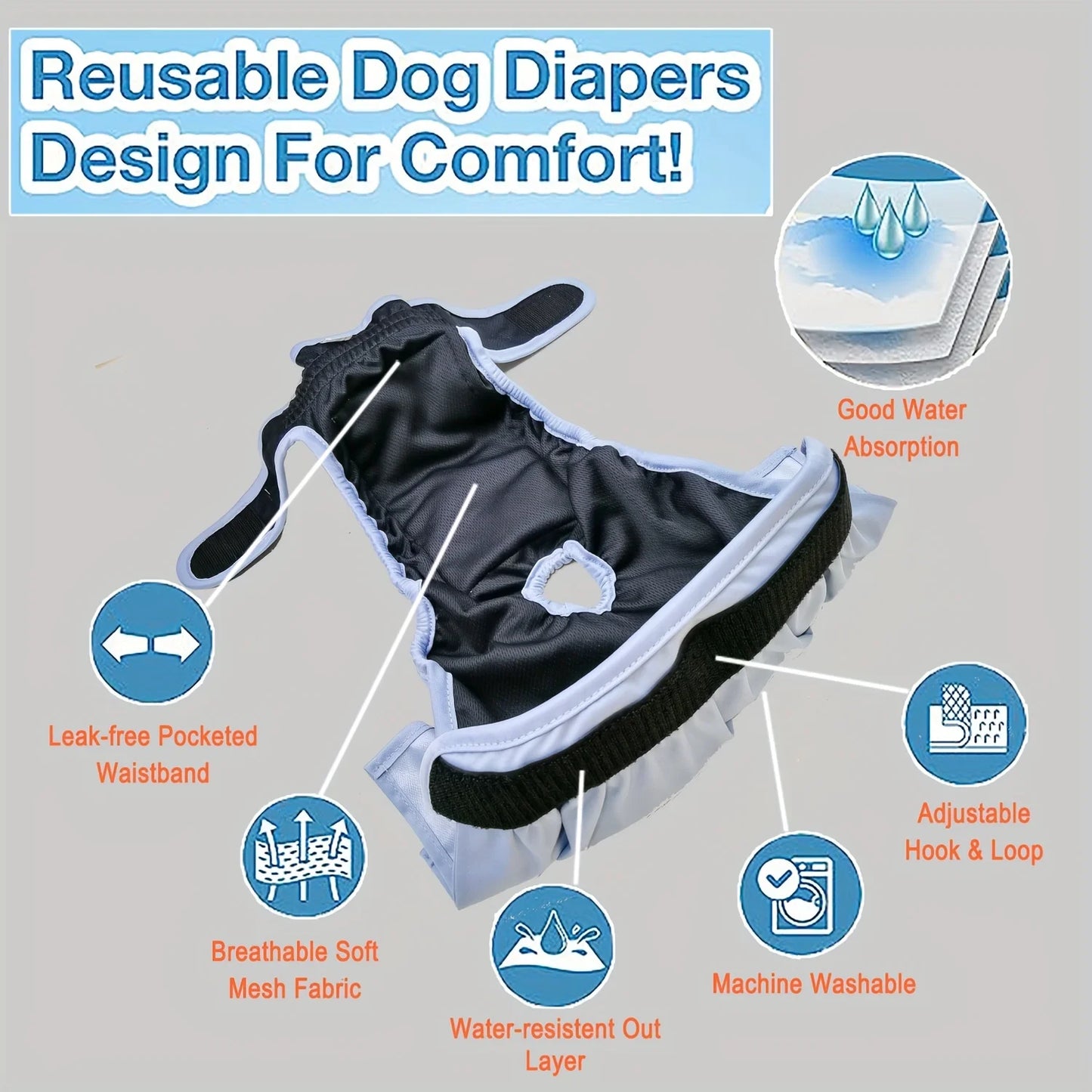 PawDress™ Washable Dog Diaper Dress - Cute & Comfortable
