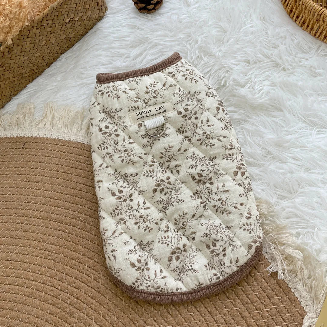 Ink Style Cotton Vest for Cats & Small Dogs – Soft & Windproof