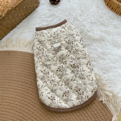 Ink Style Cotton Vest for Cats & Small Dogs – Soft & Windproof