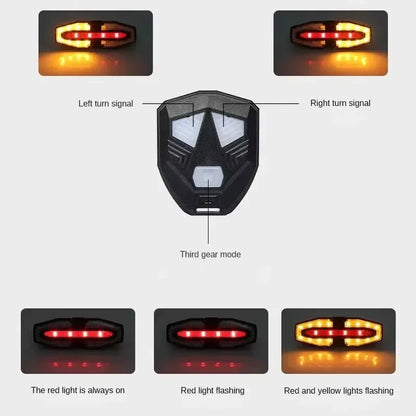 USB Bike Tail Light with Turn Signals – Waterproof, Remote-Controlled