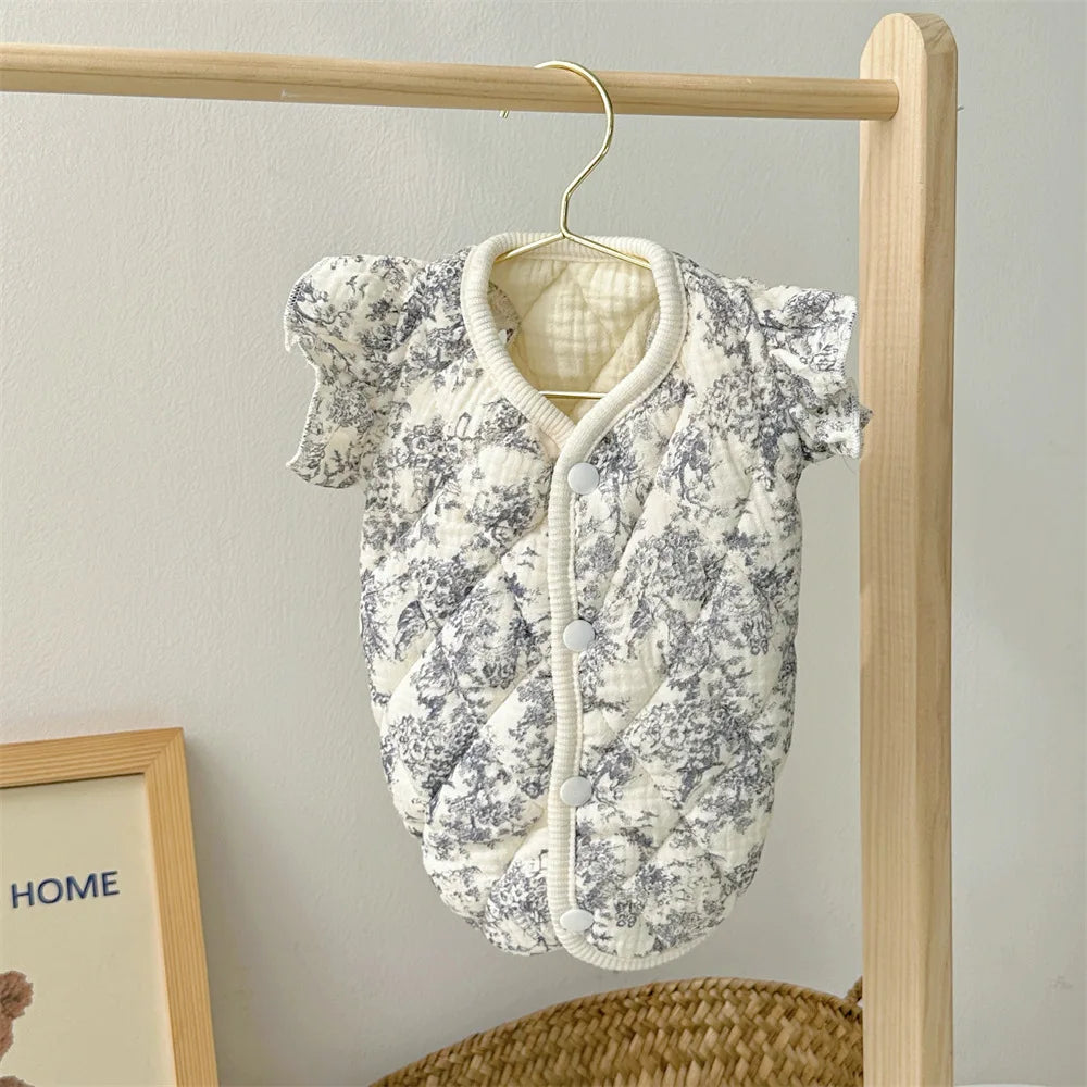 Ink Style Cotton Vest for Cats & Small Dogs – Soft & Windproof