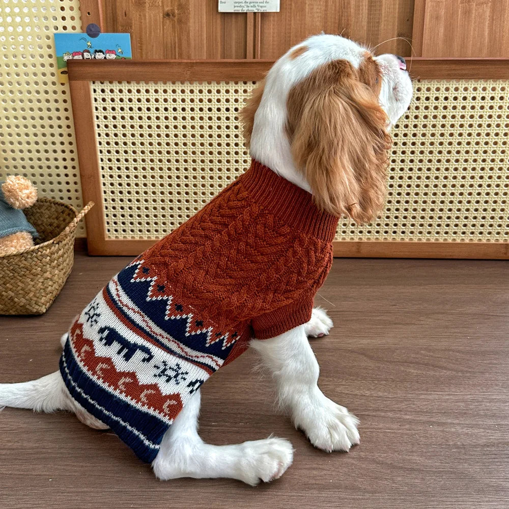 Striped Warm Dog Sweater – Cozy Winter Outfit for Small Dogs