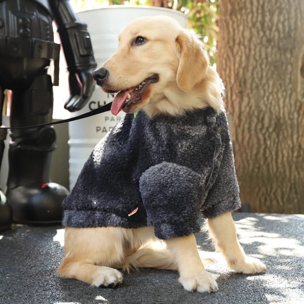 Thick Wool Winter Dog Coat – Windproof for Large Breeds