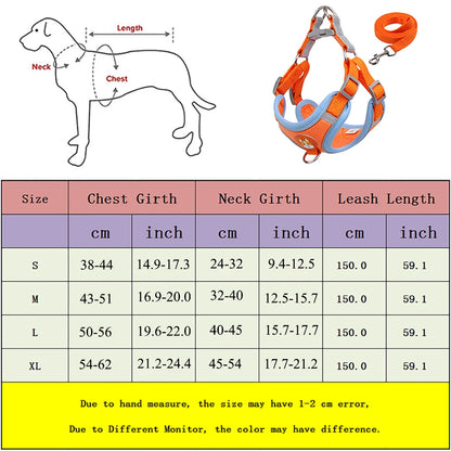 No Pull Reflective Dog Harness & Leash Set – Small Pets