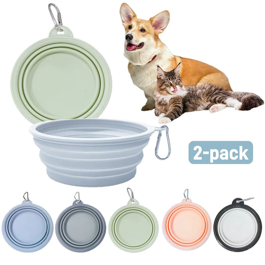 PawSip™ Travel Bowls - Collapsible 2-Pack