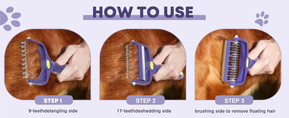3-in-1 Pet Grooming Brush – Deshedding & Dematting Comb