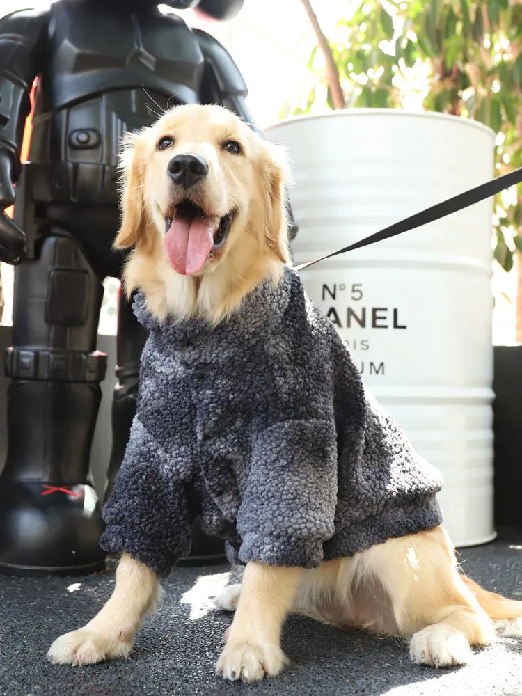 Thick Wool Winter Dog Coat – Windproof for Large Breeds