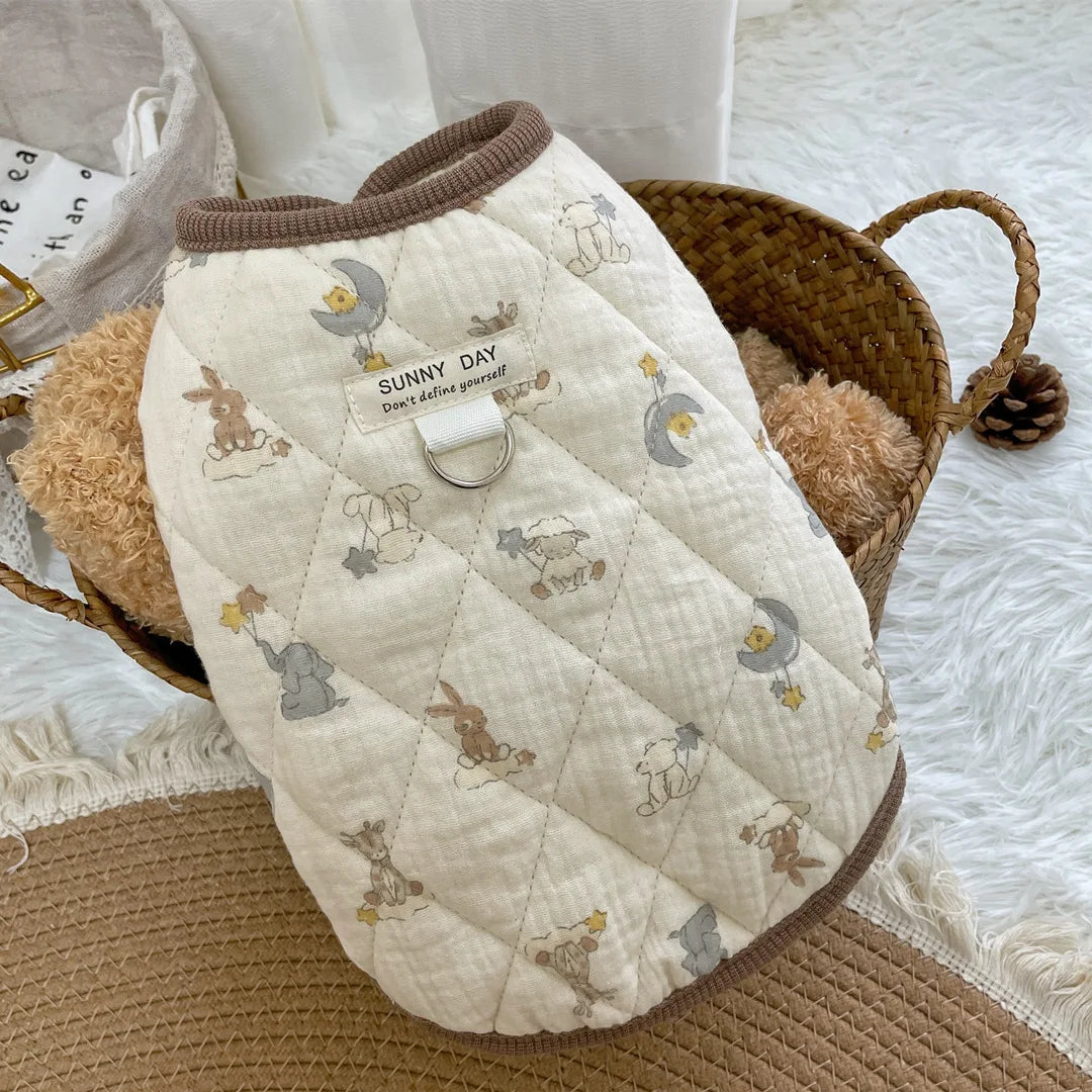 Ink Style Cotton Vest for Cats & Small Dogs – Soft & Windproof