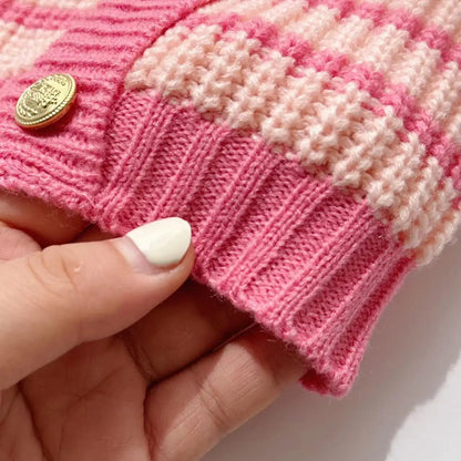 Striped Warm Dog Sweater – Cozy Winter Outfit for Small Dogs