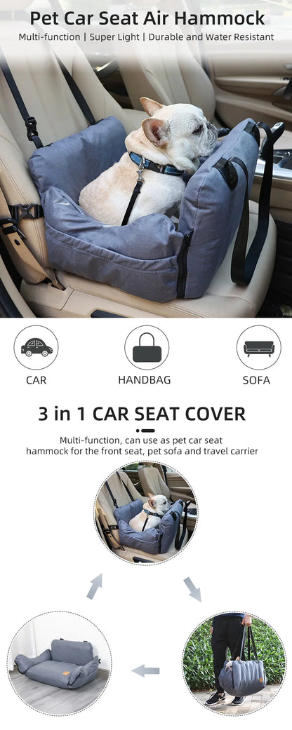 Inflatable Dog Car Seat Bed – Portable Booster for Small Pets