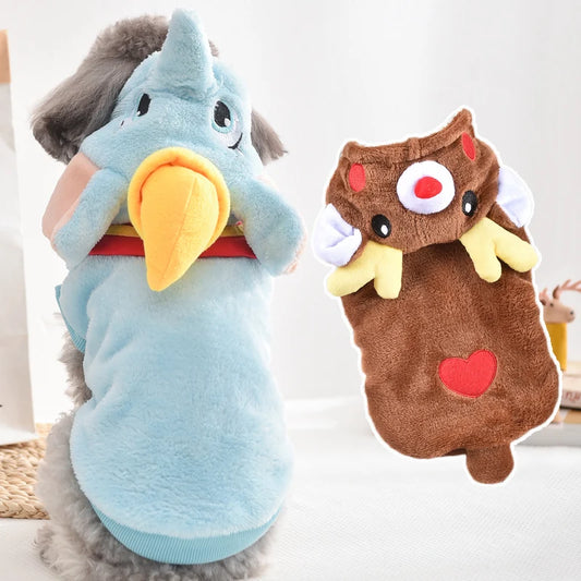 Thick Winter Dog Hoodie - Christmas & Halloween Pet Jacket