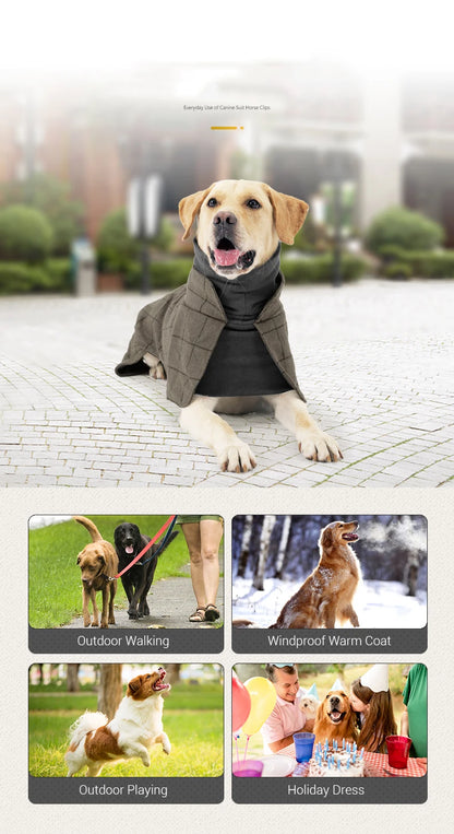 British Style Plaid Dog Jacket – Warm Adjustable Winter Coat