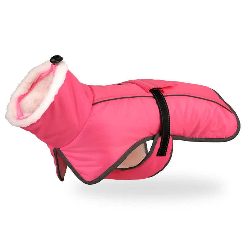 Reflective Winter Dog Jacket – Warm Corduroy Coat for Large Dogs