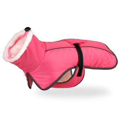 Reflective Winter Dog Jacket – Warm Corduroy Coat for Large Dogs