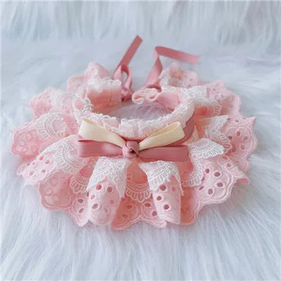 Bowtie Lace Collar - Adjustable Pet Bibs & Bandanas