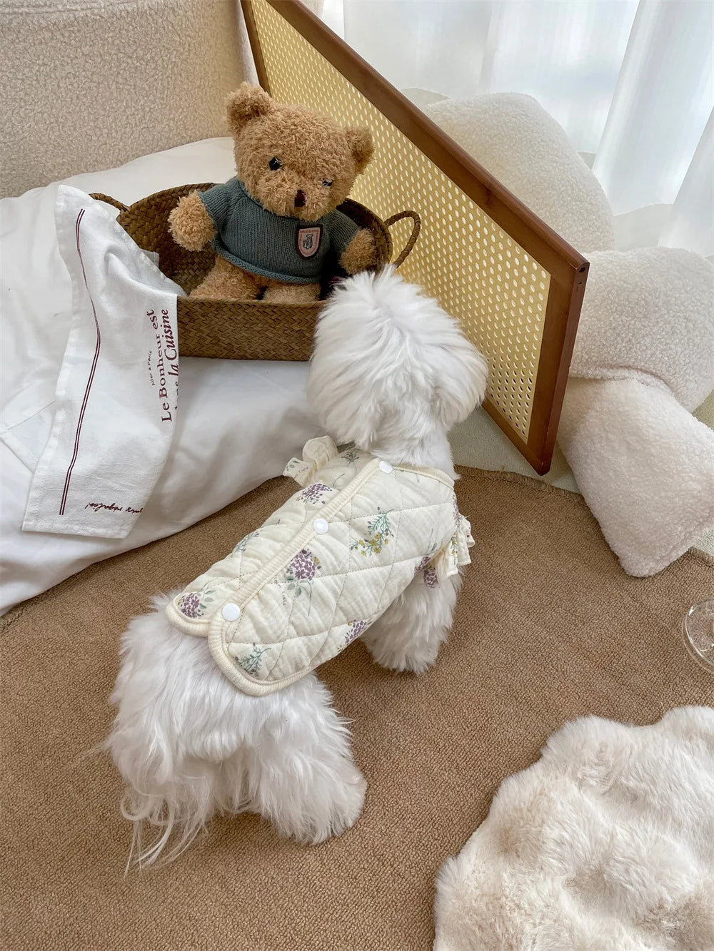 Ink Style Cotton Vest for Cats & Small Dogs – Soft & Windproof