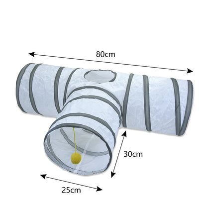 Foldable Cat Tunnel Toy - Interactive Tube for Cats & Rabbits