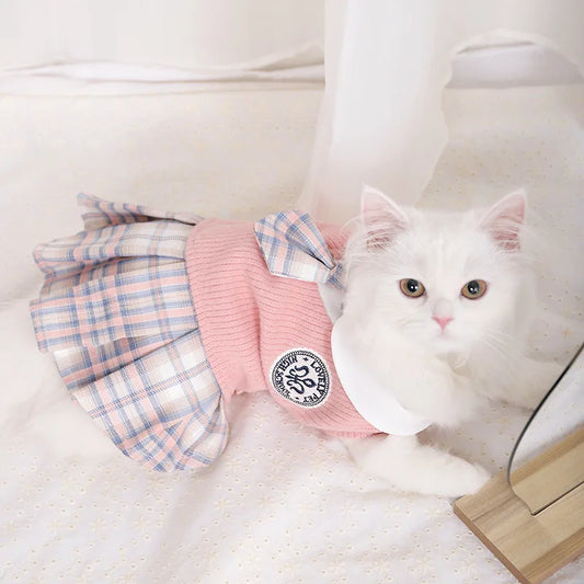 Warm Autumn Cat Dress – Soft Clothes for Ragdoll & Kittens