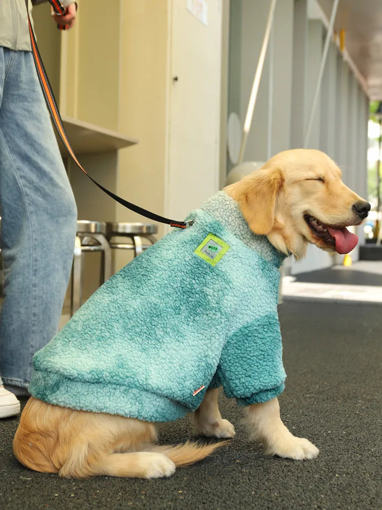Thick Wool Winter Dog Coat – Windproof for Large Breeds