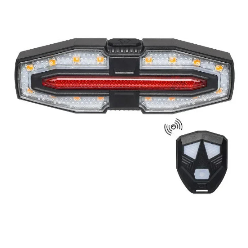 USB Bike Tail Light with Turn Signals – Waterproof, Remote-Controlled