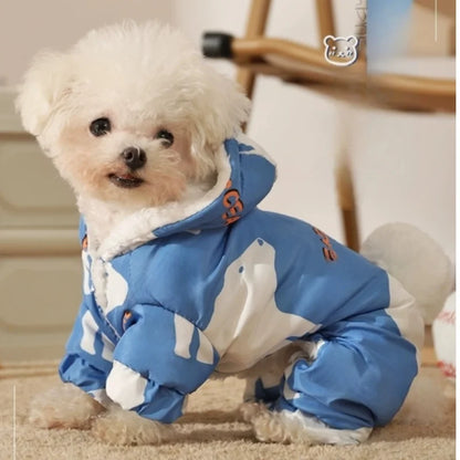 Waterproof Dog Winter Jumpsuit – Warm Cotton Four-Legged Coat