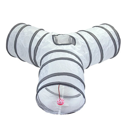 Foldable Cat Tunnel Toy - Interactive Tube for Cats & Rabbits