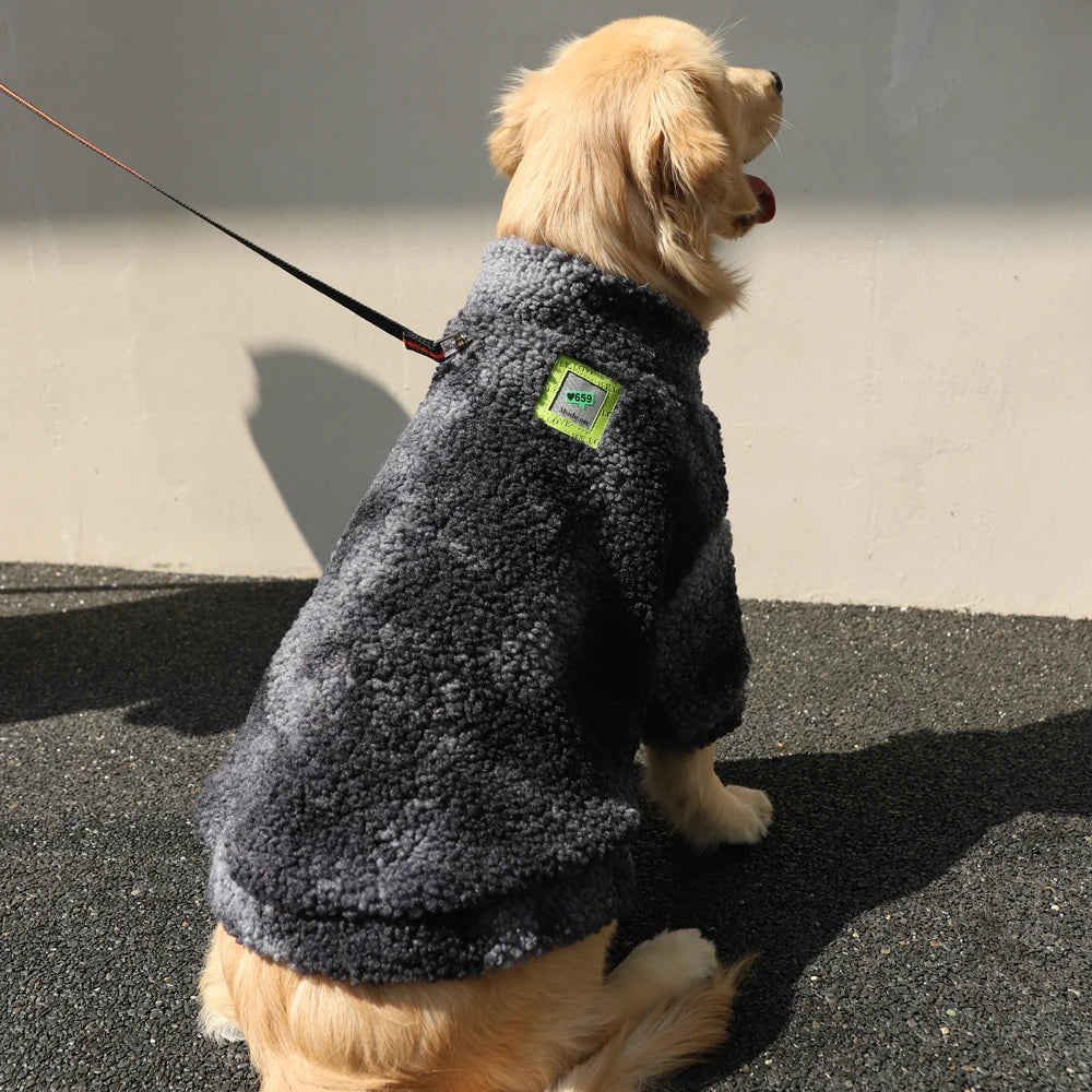 Thick Wool Winter Dog Coat – Windproof for Large Breeds