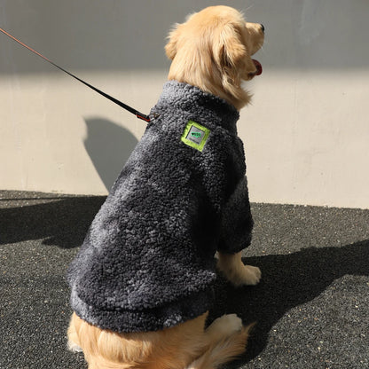 Thick Wool Winter Dog Coat – Windproof for Large Breeds