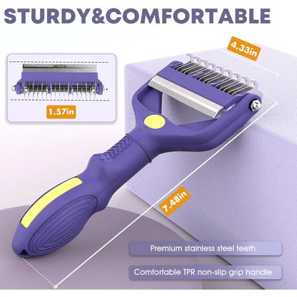 3-in-1 Pet Grooming Brush – Deshedding & Dematting Comb