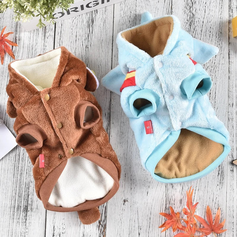 Thick Winter Dog Hoodie - Christmas & Halloween Pet Jacket