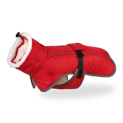 Reflective Winter Dog Jacket – Warm Corduroy Coat for Large Dogs