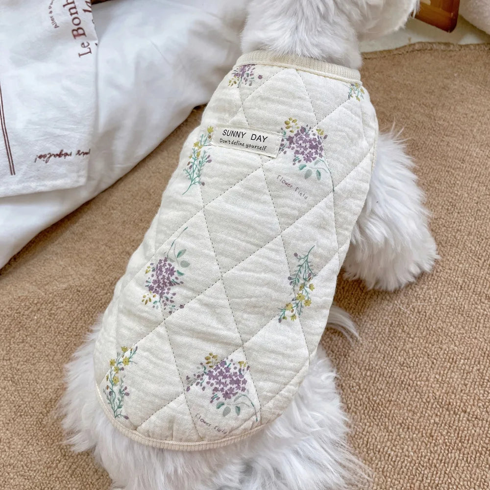Ink Style Cotton Vest for Cats & Small Dogs – Soft & Windproof
