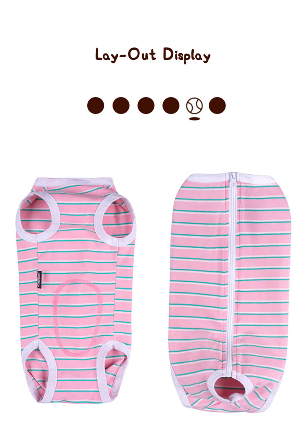Striped Dog Recovery Suit – Soft Post-Surgery Shirt for Small Dogs