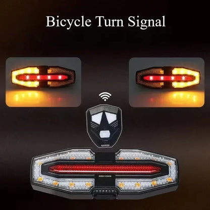 USB Bike Tail Light with Turn Signals – Waterproof, Remote-Controlled