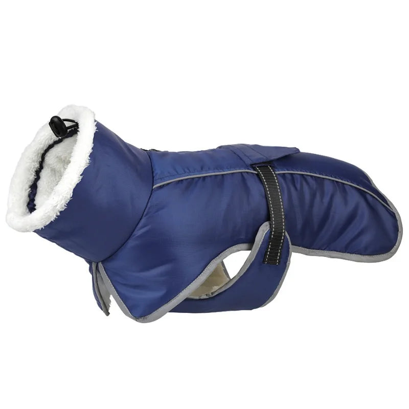 Reflective Winter Dog Jacket – Warm Corduroy Coat for Large Dogs