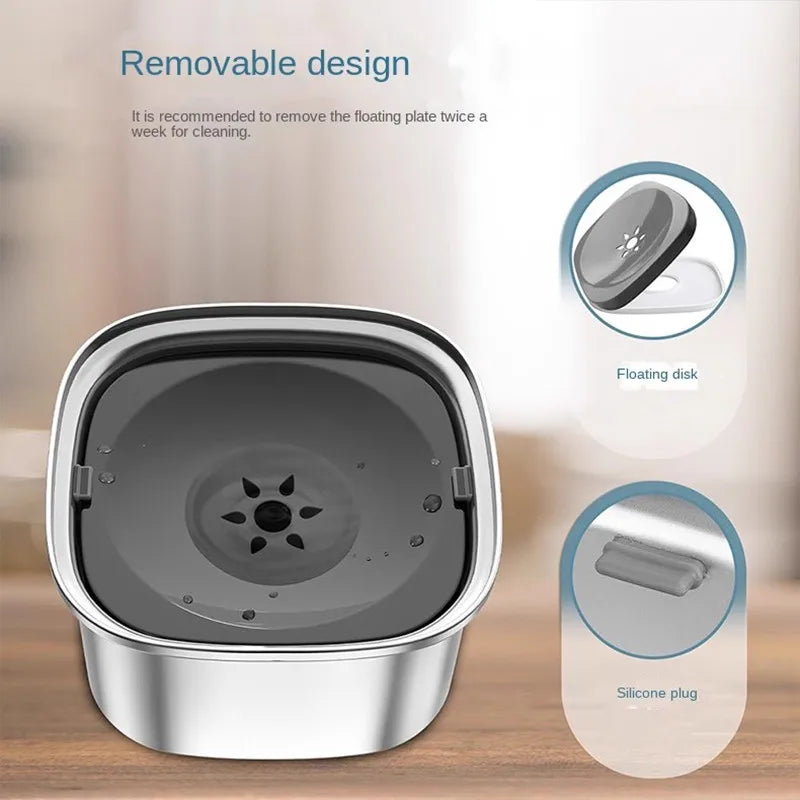 3L Stainless Steel Dog Bowl – Anti-Splash Water Dish