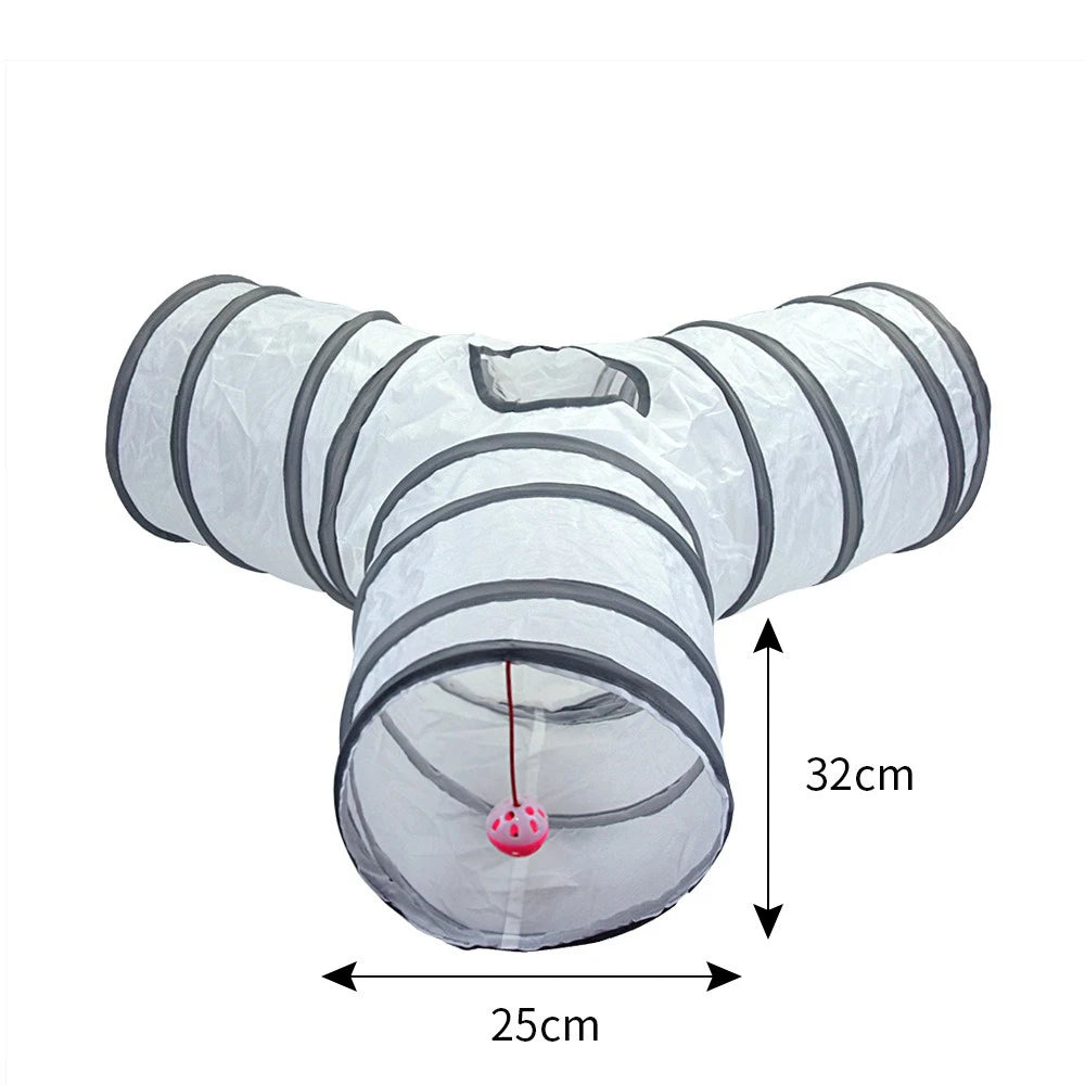 Foldable Cat Tunnel Toy - Interactive Tube for Cats & Rabbits