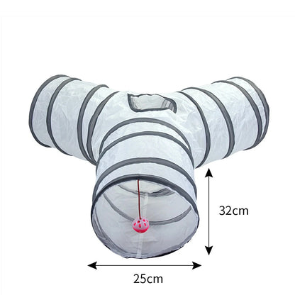 Foldable Cat Tunnel Toy - Interactive Tube for Cats & Rabbits