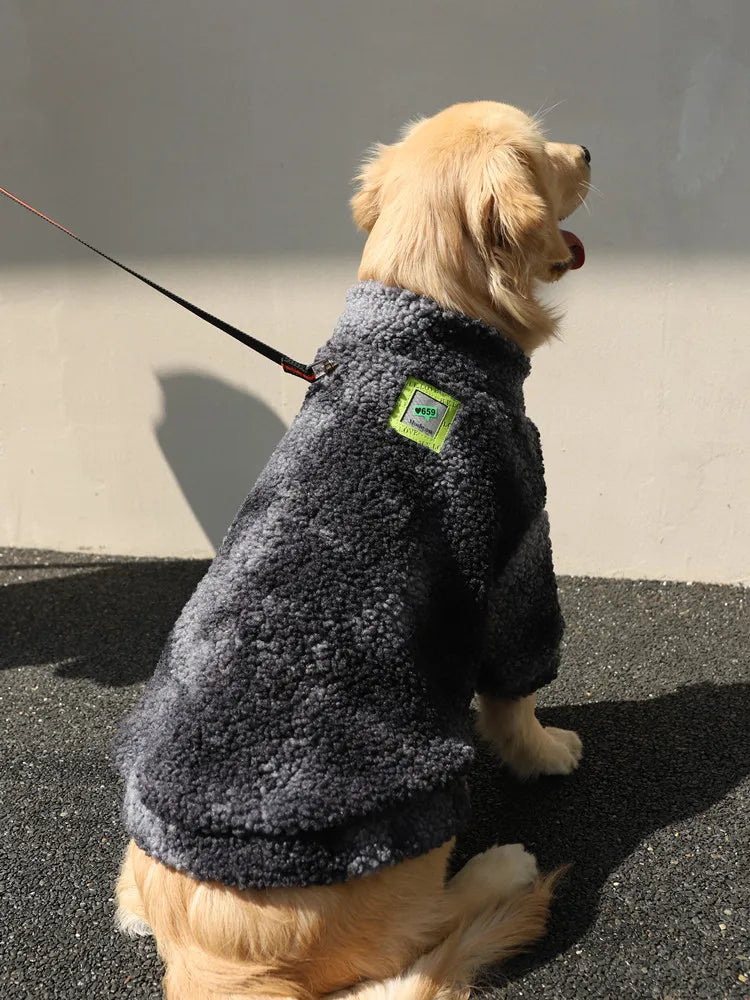 Thick Wool Winter Dog Coat – Windproof for Large Breeds