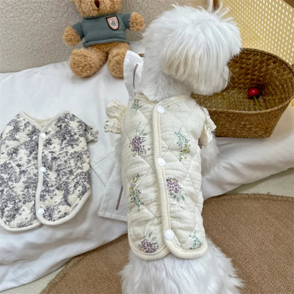 Ink Style Cotton Vest for Cats & Small Dogs – Soft & Windproof